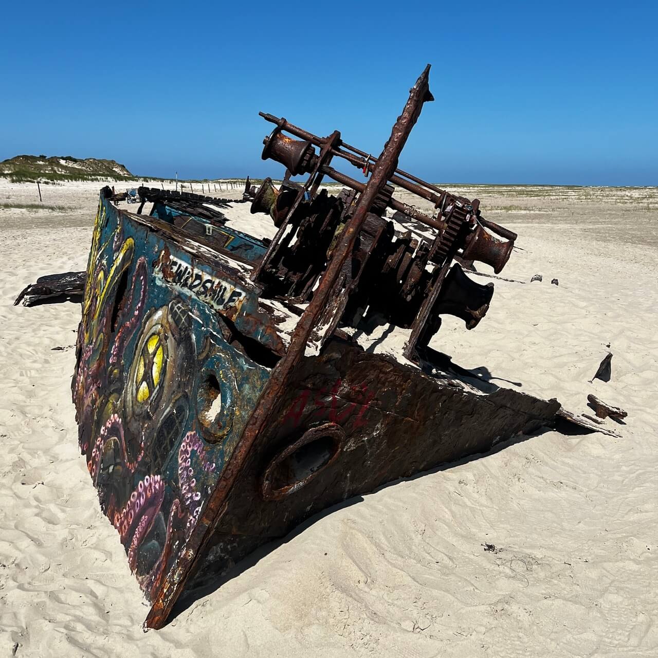 Gestrandetes Schiff an der Nordsee - Aufnahme Dr. Robin Roenspies privat